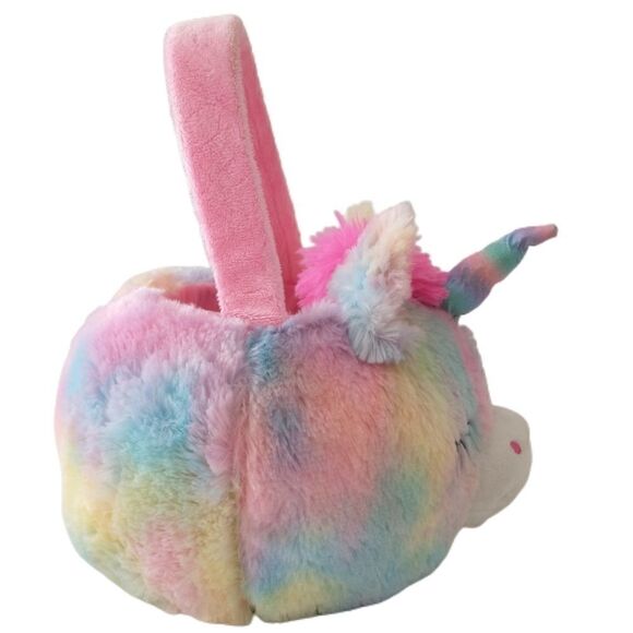 DanDee Unicorn Plush Basket Tie Dye Ombre Colorful Rainbow Handle Soft Pink - Picture 7 of 15